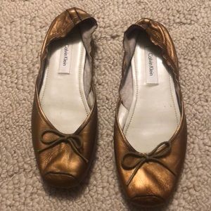 Bronze Calvin Klein ballet flats